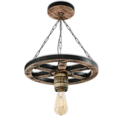 Luminária Pendente Roda de Carroça 33cm - Relic