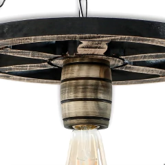 Luminária Pendente Roda de Carroça 33cm - Relic - loja online