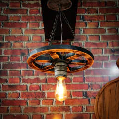 Luminária Pendente Roda de Carroça 33cm - Relic - loja online