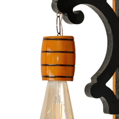 Soquete Para Lustre Roda De Carroça - Madeira- Decoração E27 - Cerejeira - comprar online