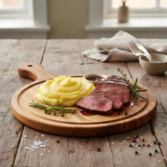 Tábua Multiuso Para Polenta E Pizza - 40cm - Madeira Nobre - Delenha Decor