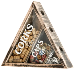 Triângulo Porta Rolhas / Tampinhas / Anéis - Feito em Madeira Maciça - comprar online