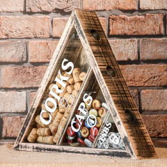 Triângulo Porta Rolhas / Tampinhas / Anéis - Feito em Madeira Maciça - comprar online