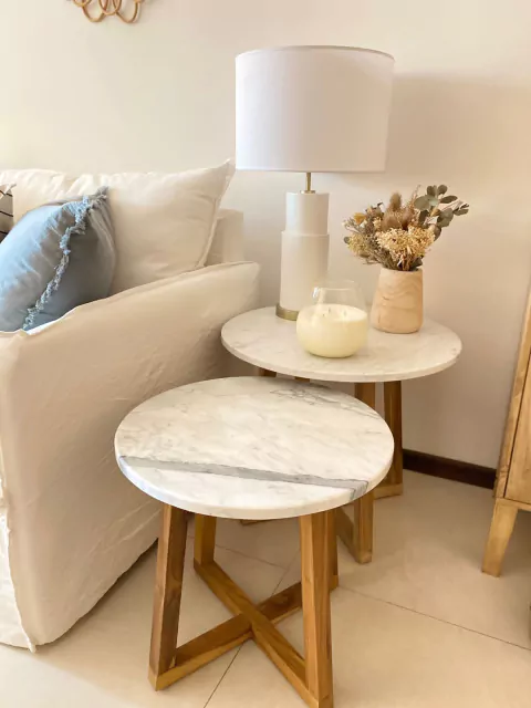 MESA CON TAPA DE MARMOL DE CARARRA Y PETIRIBI ARTHUR - consultar precio