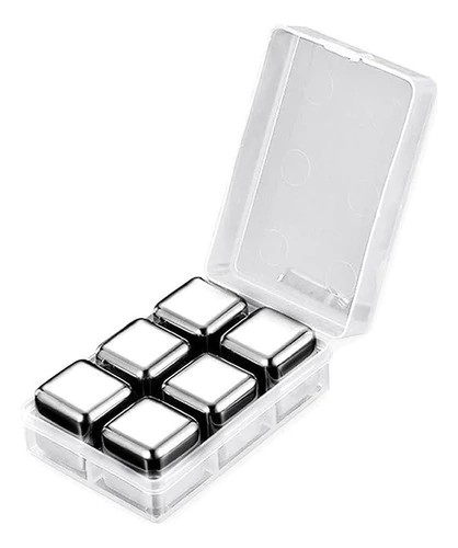 Set X 6 Cubos reutilizables de Hielo de Acero inoxidable + Estuche - comprar online