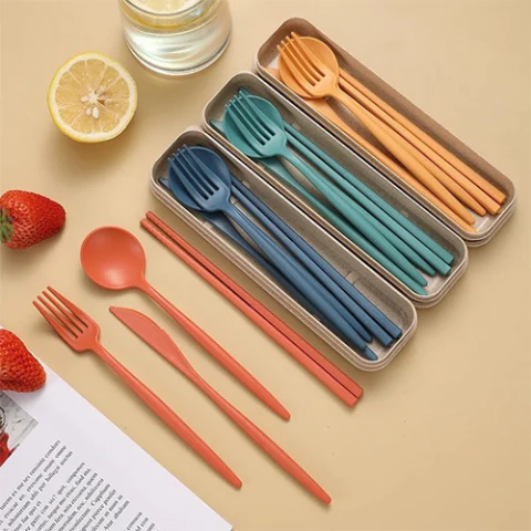 Set de Cubiertos Portátiles con Estuche | 4 Piezas - comprar online