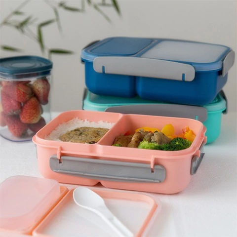 Lunchera Hermética 1600ml 2 Divisiones + Cubierto Libre Bpa - comprar online