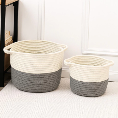 Set x2 Cestos de Cuerda de Algodón con Manija - comprar online