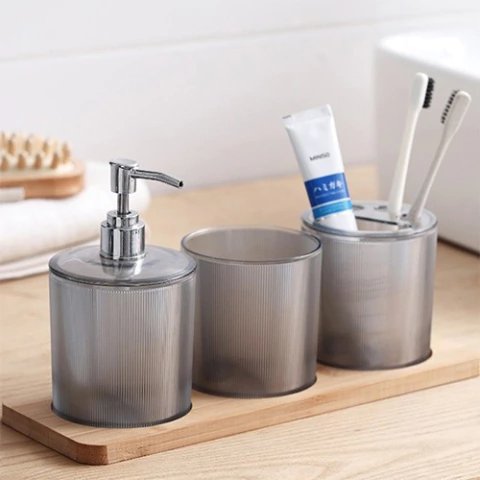 Set de baño 3 piezas - Base de madera - comprar online