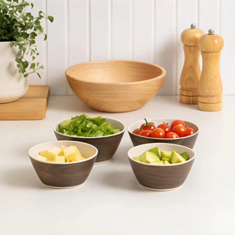 Set x4 Bowls/Compoteras de Bambú - comprar online