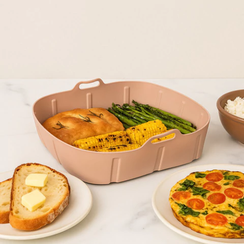 Molde Cuadrado de Silicona para Airfryer con manija – Reutilizable - comprar online