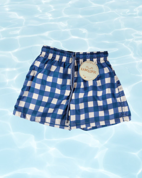 Short Cuadrillé Azul