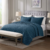 Kit Colcha Bristol Veludo Cotelê Azul Premium- King -