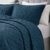 Kit Colcha Bristol Veludo Cotelê Azul Premium- King - na internet