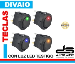 TECLA PARA 12 VOLT CON LED TESTIGO DE ENCENDIDO, DS-DIV 8015