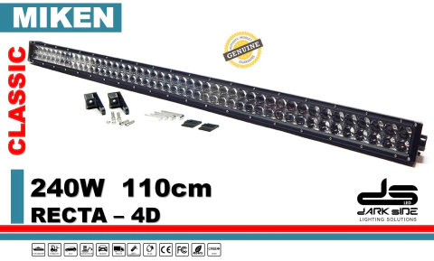 BARRA LED RECTA, 1.10mts, 240W, 4D, LARGO ALCANCE, CLASSIC, MIKEN DS-4080-CREE