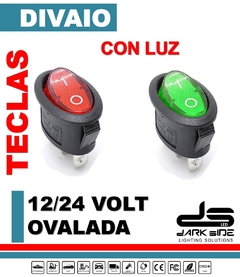 TECLA EMBUTIR OVALADA 12 / 24 VOLT C/LED, DS-DIVAIOOVAL