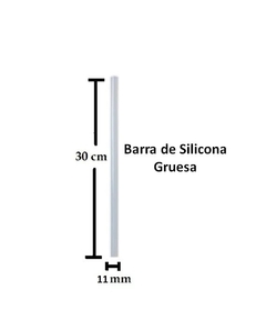 BARRA SILICONA CALIENTE, PEGAMENTO, 30cm, 11,2 cm DIÁMETRO TRANSPARENTE , DS-SIL-CAL-11 en internet