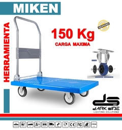 CARRO PLATAFORMA PLEGABLE DE 4 RUEDAS PARA 150KG INDUSTRIAL, MIKEN, DS-CARROMIKEN - comprar online