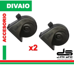 JUEGO DE 2 BOCINAS CARACOL PARA 12V, ENTRADA FICHA, DIVAIO, DS-20263