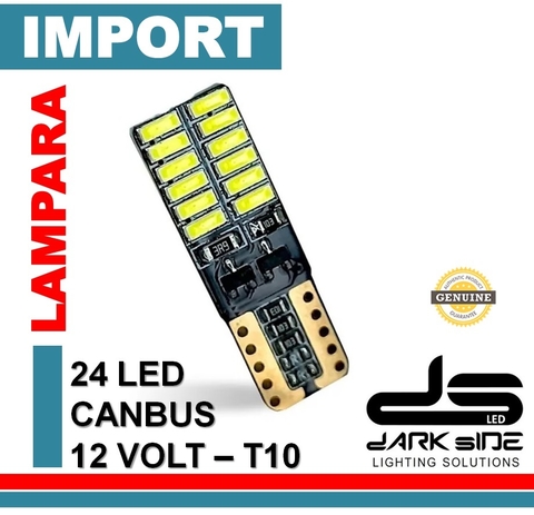 LAMPARA ULTRA LED T10 CONBUS 24 LED, DS-CANBUST10, DS-T10CANBUS