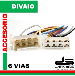 JUEGO DE 2 FICHAS PLÁSTICAS, 6 VÍAS, CON CABLE, MACHO+HEMBRA,UNIVERSAL, DS-1011 1012