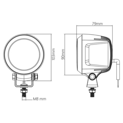 FARO LED CURVA LINEAL SEGURIDAD AUTOELEVADORES, ROJO, MIKEN, DS-4070-R en internet