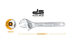 LLAVE FRANCESA AJUSTABLE 8" CROMADA 20cm, DS-HADW131082 - comprar online