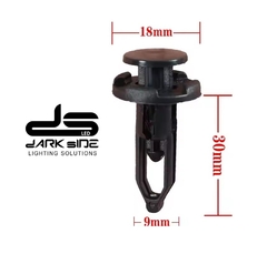 SET DE 10 CLIPS REMACHE DE REJILLA BAJO PARABRISA / PARAGOLPE TOYOTA, DS-GRAM004 - DARK SIDE LED