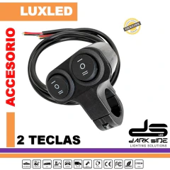 TECLA DOBLE DE 2 PUNTOS UNIVERSAL C/SOPORTE MANUBRIO Y CABLE DE CONXEION 12V, DS-TOM018