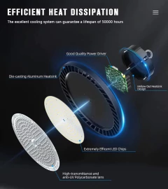 LÁMPARA LED GALPONERA COLGANTE, 300W, MIKEN, PREMIUM, LUZ FRIA, DS-BAY LIGHT-300W-B en internet