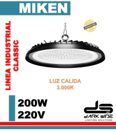 LÁMPARA LED GALPONERA COLGANTE 200W MIKEN ALTA POTENCIA, LUZ CALIDA, DS-BAY LIGHT-DOB-200W - comprar online