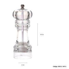 Pimentero Molinillo Acrílico Transparente Premium 18 Cm - tienda online