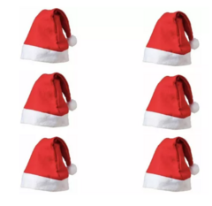 Combo 6 Gorros Navideños Papa Noel Navidad Santa Claus.