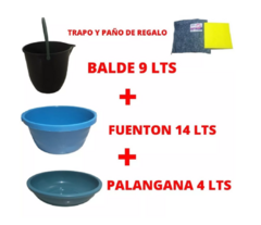 Balde 11 Lts + 1 Fuenton 14 Lts + Palangana 4 Lts Combo.
