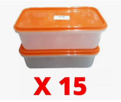 15 Hermeticos Rectangulares 3 Litros 27 X 14 X 9 Cm Combo - comprar online