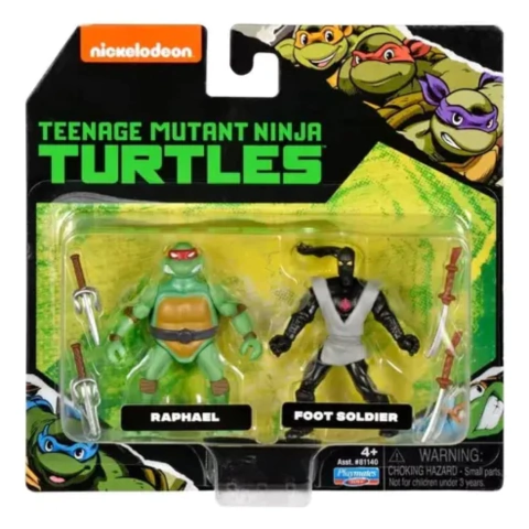 Tortugas Ninjas x2 Figuras Raphael y Foot Soldier Playmates