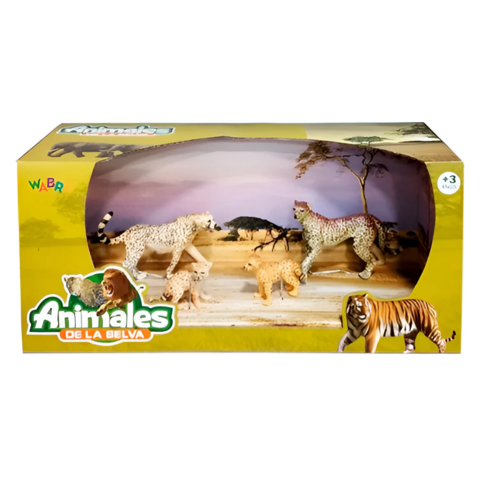 Animales de la Selva Set Familia de Cheetah