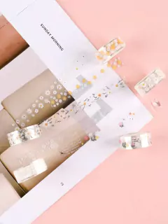 Cinta transparente estampada caja con 5 unidades - tienda online