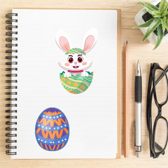 8 planchas de stickers para jugar "huevos y conejo de pascua" en internet