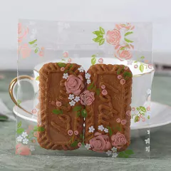 Bolsa opp "Rosa" 10x10 cms. Pack por 10 unidades.