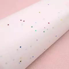 Papel seda blanco con brillos de colores. Pack x 2 unidades. - Capkelitos