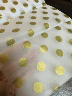 Papel seda con circulos dorados. Pack por 2 unidades. - comprar online