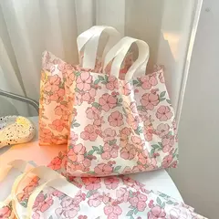 Bolsa con manija "flores salmón". Varios tamaños. Precio por unidad. en internet