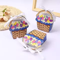 Caja canasta flores