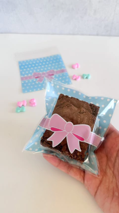 Bolsa opp "Moño" 10x10cms. Pack por 10 unidades.