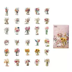 Pack con 30 stickers floreros en internet