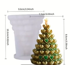 Molde de silicona para VELA/ PINO corazones (relieve) - Capkelitos