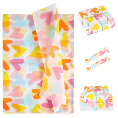 Papel seda diseño corazones de colores. Pack por 2 unidades. en internet