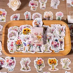 Pack con 30 stickers floreros